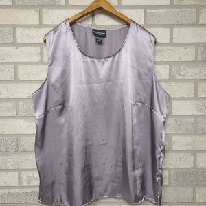 Notations Shimmery Silver Sleeveless Blouse Plus Size 1X